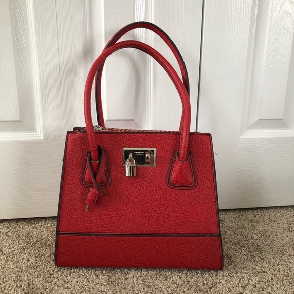London Fog Handbags - London Fog Red Faux Leather Handbag Purse